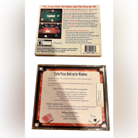 ♥️2 Texas Hold ‘Em Poker CD ROM Games for PC No Scratches Like New - Picture 2 of 4